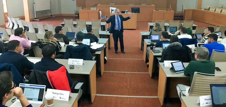 Lecturer speaking to a class