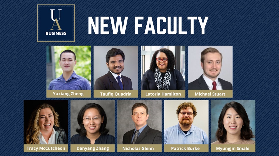 The University of Akron (UA) College of Business (CoB) L-R Top Row: Yuxiang Zheng, Taufiq Quadria, Latoria Hamilton, Michael Stuart L-R Bottom Row: Tracy McCutcheon, Danyang Zhang, Nicholas Glenn, Patrick Burke, MyungJin Smale