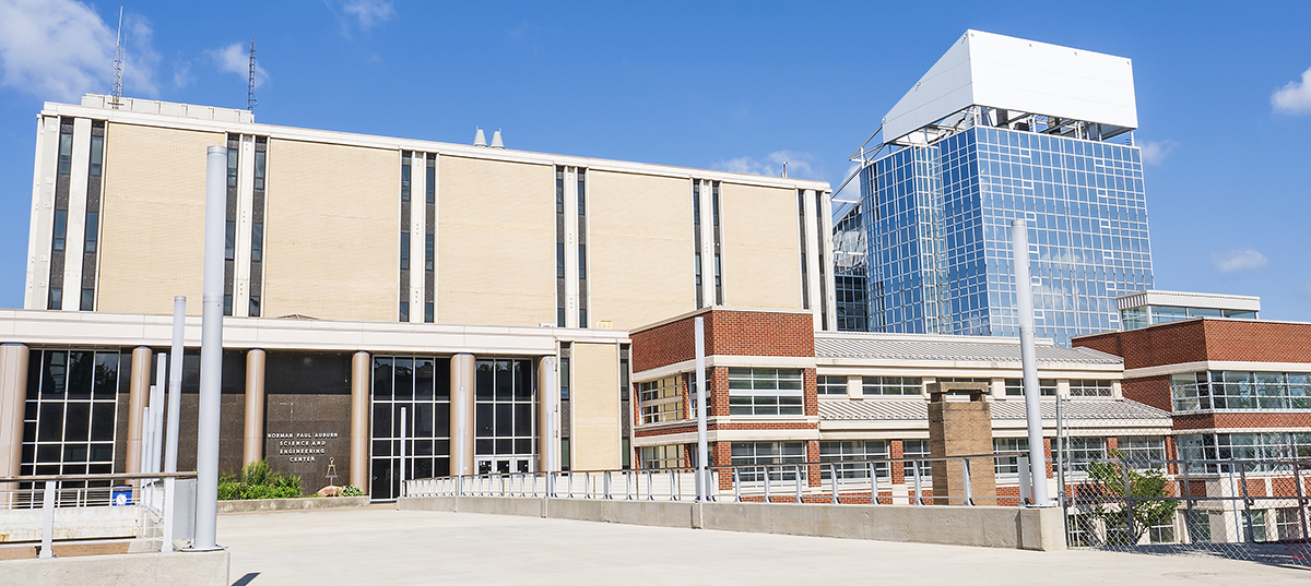 The Auburn Science and Engineering Center building for the College of Engineering and Polymer Science