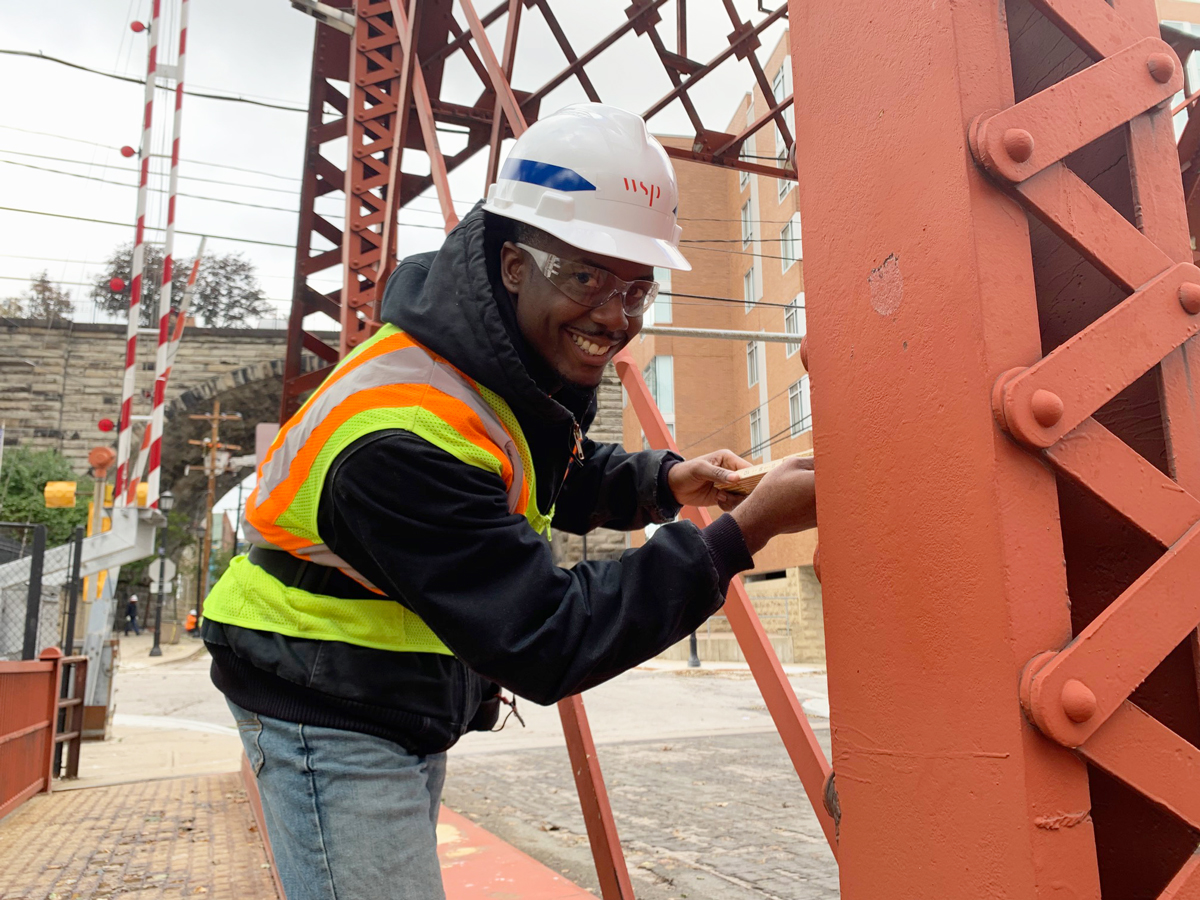 UA alum, Josh Thomas on the job as a civil engineer