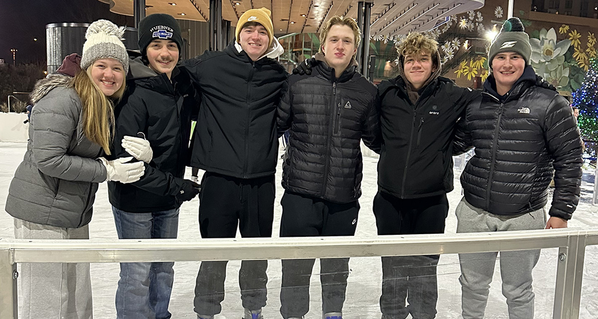 UA students ice skating